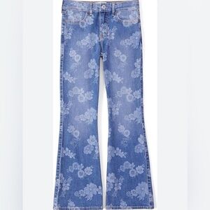 Abercrombie kids High Waist Flare Leg Floral Print Jeans Size 11/12Long